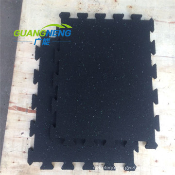 3-12 mm Thick Black Color SBR Interlocking Rubber Tiles, Size 1mx1m